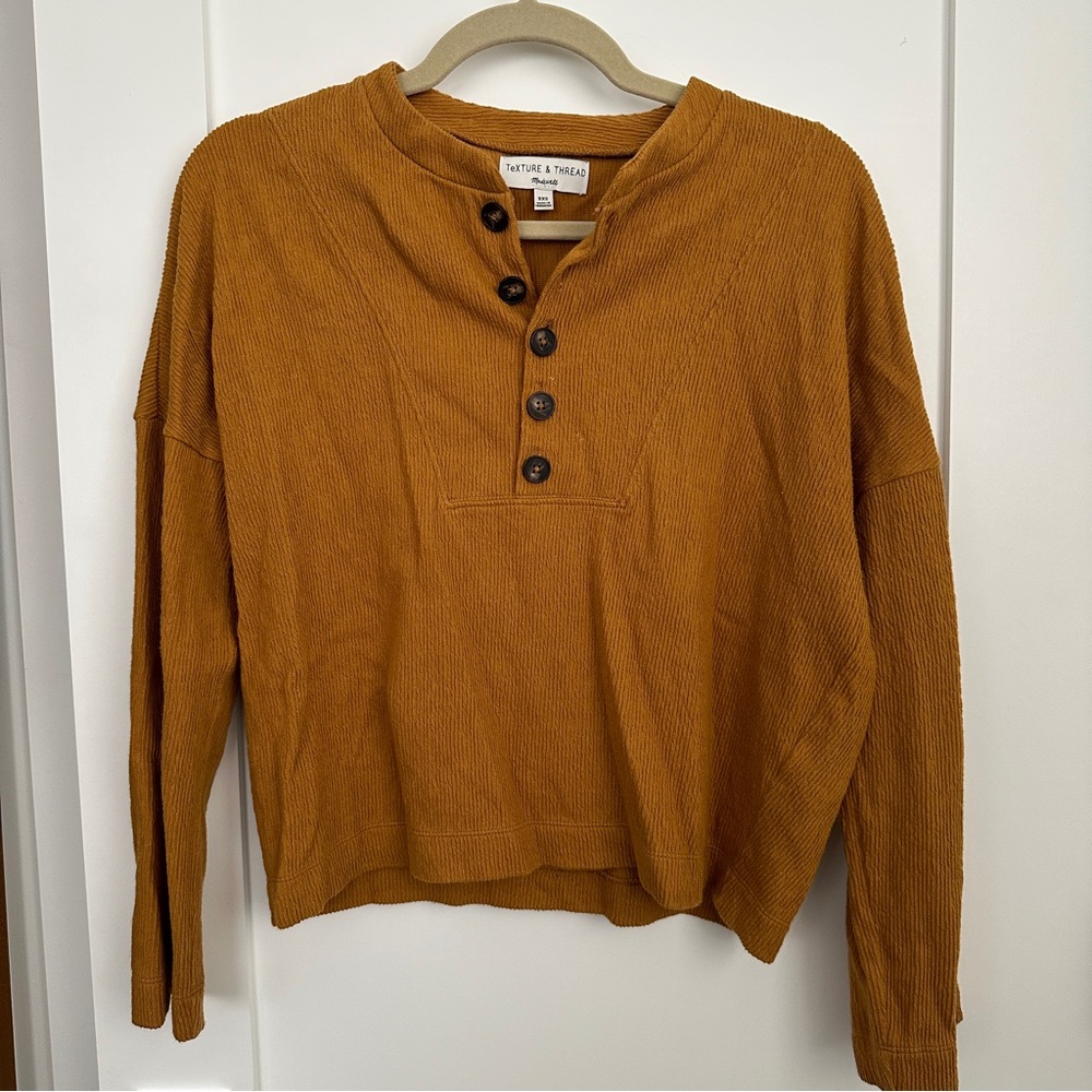 Mustard yellow Henley top from madewell